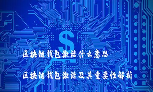 区块链钱包激活什么意思

区块链钱包激活及其重要性解析